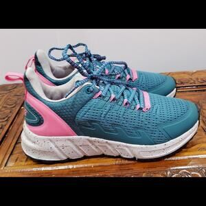 Women's Trail Shoe Size 7.5 Avia Walking Running Athletic Sneaker Teal Pink